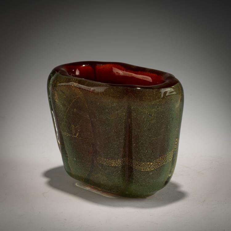 Bild 1 zu Objekt, Vase 'Sommerso oro a bollicine', um 1934-36, Carlo Scarpa, Venini, Murano, 183B 693