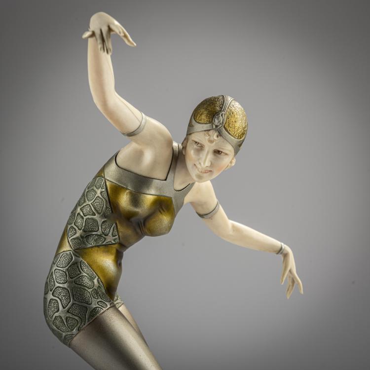 Bild 1 zu Objekt, Ivory figurine 'Cabaret Girl', c. 1925, Ferdinand Preiss, Preiss & Kassler, 
