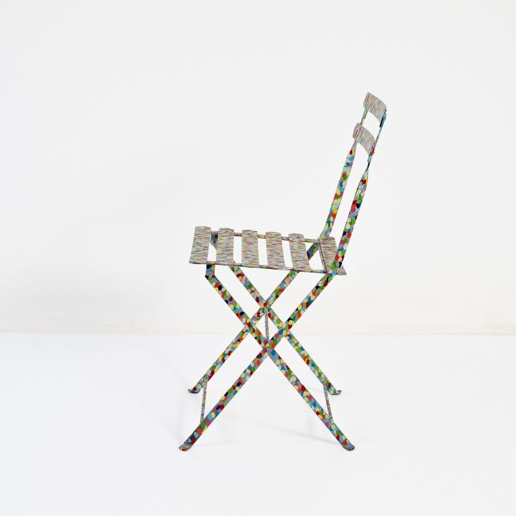 Bild 3 zu Objekt, Unique folding chair 'Sedia Pontillista', c. 1980 (design), Alessandro Guerriero, Alchimia, Mailand / Milan, 