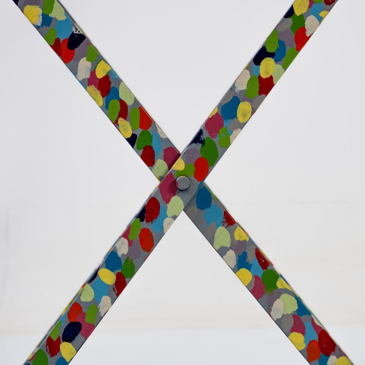 Bild 7 zu Objekt, Unique folding chair 'Sedia Pontillista', c. 1980 (design), Alessandro Guerriero, Alchimia, Mailand / Milan, 