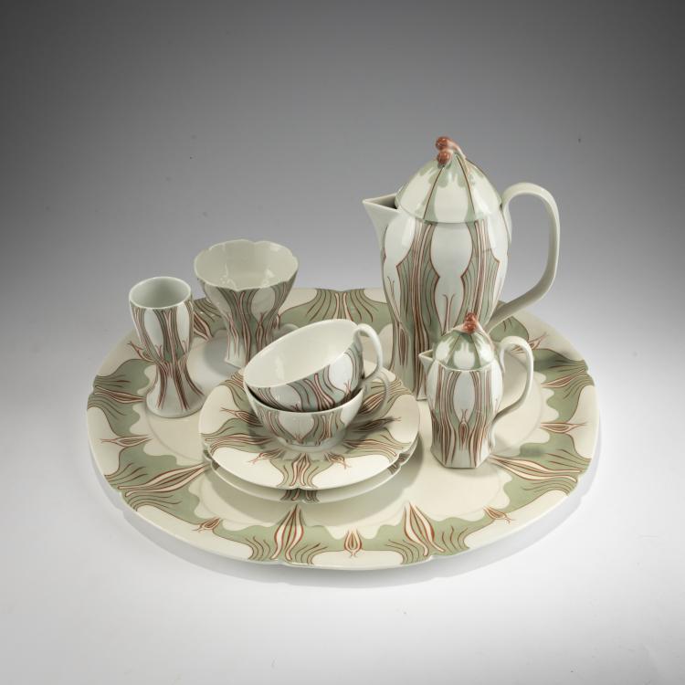 Bild 1 zu Objekt, Siebenteiliges Kaffeeservice 'Krokus', 1896, Konrad Hentschel, Meissen, 