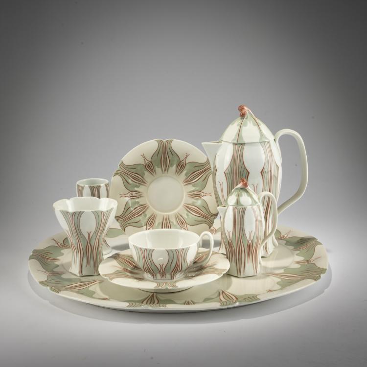 Bild 2 zu Objekt, Siebenteiliges Kaffeeservice 'Krokus', 1896, Konrad Hentschel, Meissen, 