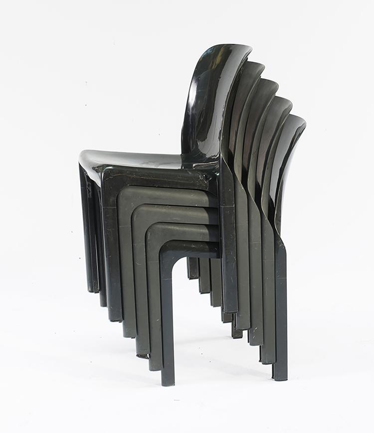 Bild 1 zu Objekt, Five 'Selene' stacking chairs, 1969, Vico Magistretti, Artemide, Mailand, 122A 200