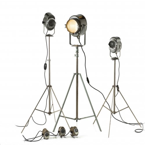 Six spotlights and accessories, c1950