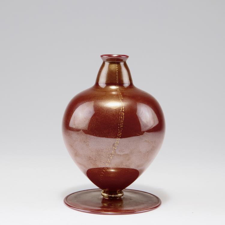 Hauptbild zu Objekt, 'Pasta vitrea rosso' vase, 1929, Carlo Scarpa, Cappellin, M.V.M., Murano, 122B 27