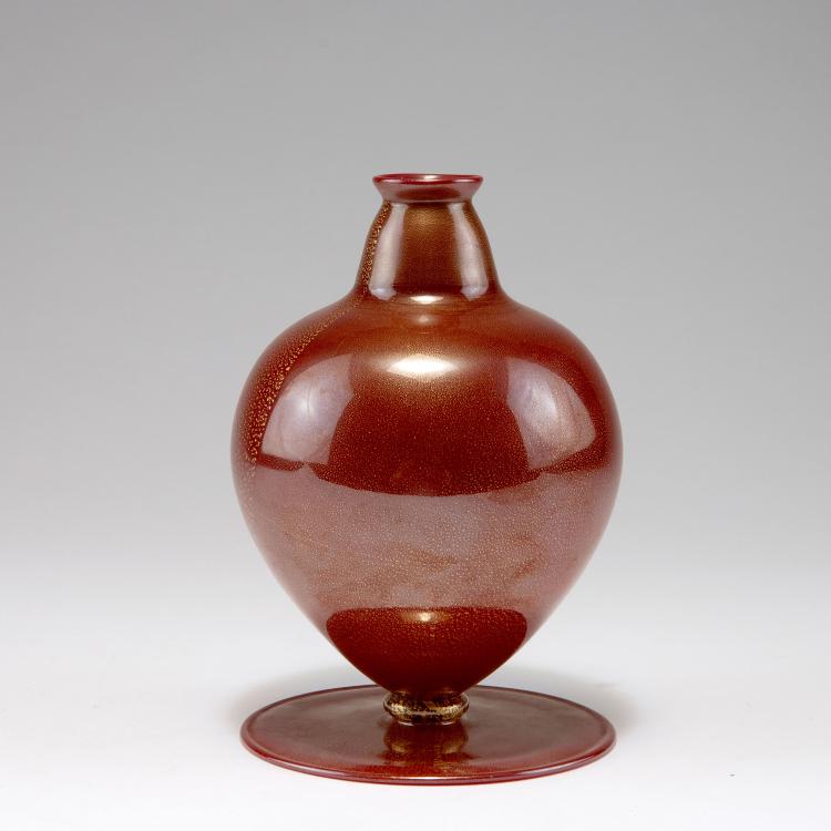 Bild 1 zu Objekt, 'Pasta vitrea rosso' vase, 1929, Carlo Scarpa, Cappellin, M.V.M., Murano, 122B 27