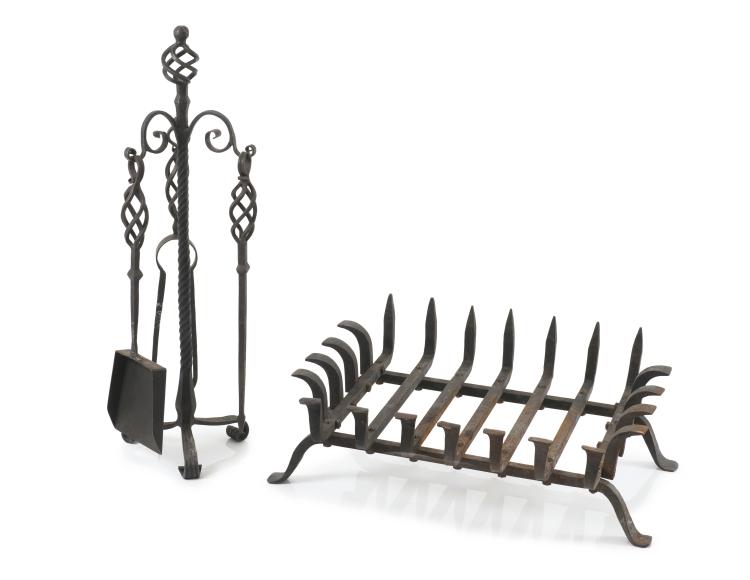 Hauptbild zu Objekt, Kaminset mit Kaminrost, 1950er Jahre, Vereinigte Werkst&auml;tten, M&uuml;nchen, 122C 71