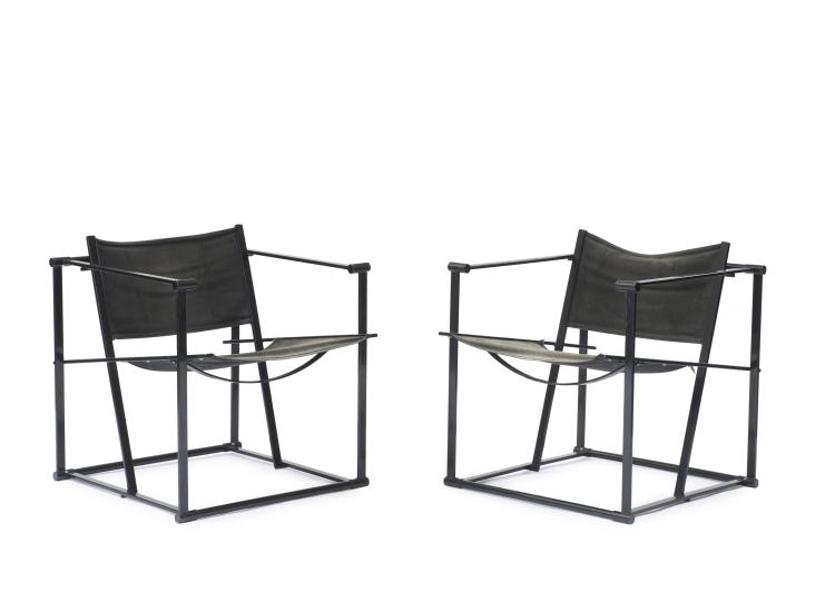 Hauptbild zu Objekt, Two 'Cubic FM 60/61' chairs, 1980, Radboud van Beekum, UMS Pastoe, Utrecht, 122C 210
