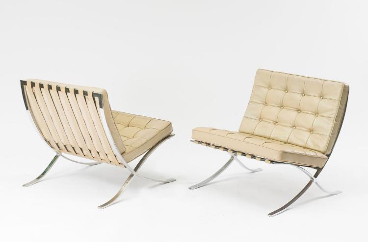 Bild 1 zu Objekt, Two 'Barcelona' easy chairs, 1929, Ludwig Mies van der Rohe, Knoll International, New York, 122C 16