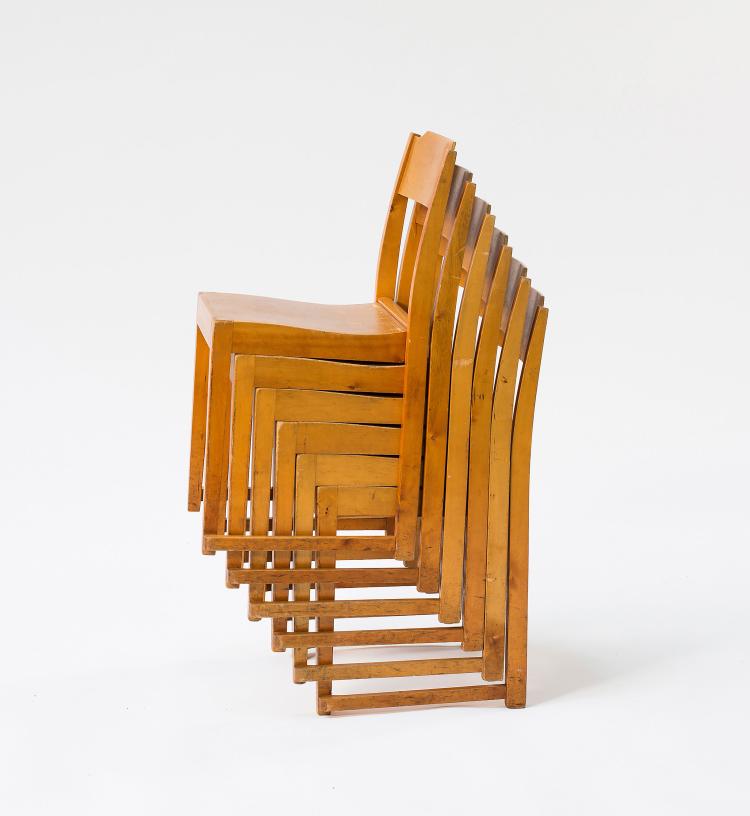 Bild 1 zu Objekt, Sechs Stapelst&uuml;hle, 1932, Sven Markelius, Svenska M&ouml;belfabrikerna, Bodafors, 122C 35