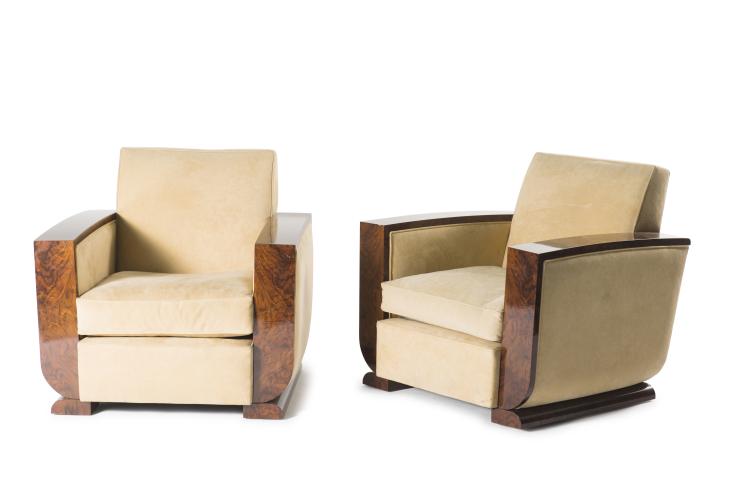 Hauptbild zu Objekt, Pair of easy chairs, c1925 , Ruhlmann, Jacques-Emile (in der Art von), 123 855
