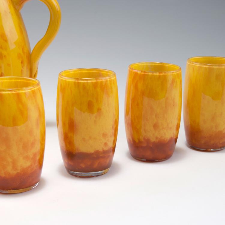 Bild 1 zu Objekt, Jug and six tumblers, c1910, Daum Fr&egrave;res, Nancy, 123 226