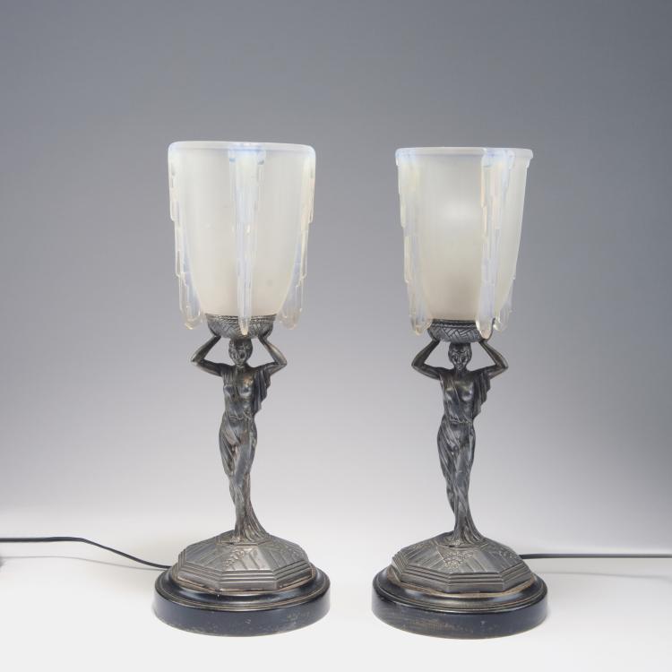 Hauptbild zu Objekt, Pair of figurative table lights, 1920s, Frankreich, 123 803