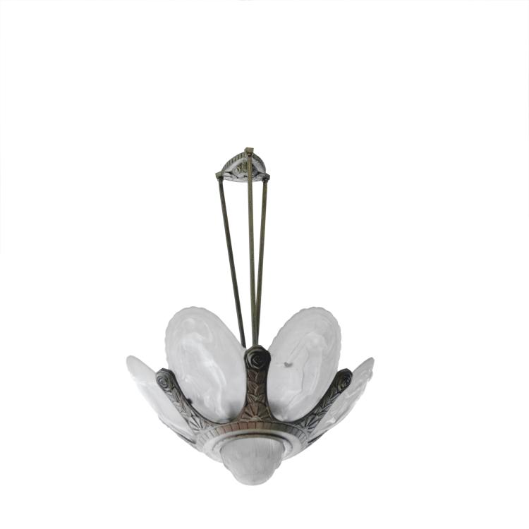 Hauptbild zu Objekt, Ceiling light and pair of brackets, c1930, Muller Fr&egrave;res, Lun&eacute;ville, 123 408
