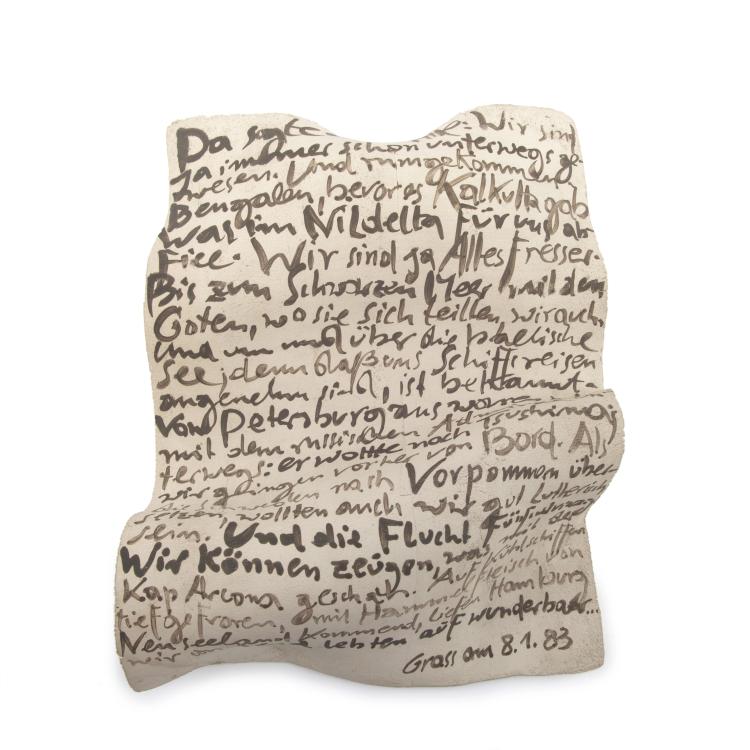 Hauptbild zu Objekt, Autograph on terracotta, 1983, G&uuml;nter Grass, 124B 116