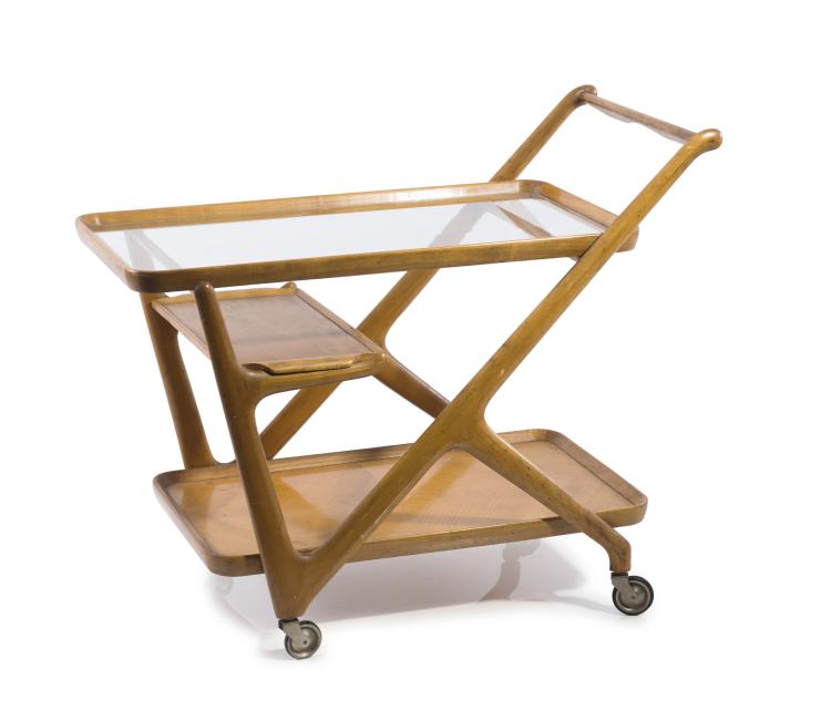 Hauptbild zu Objekt, Serving cart, 1950s, Cesare Lacca, Cassina, Mailand (zugeschrieben), 122A 17