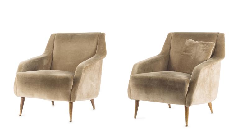Hauptbild zu Objekt, Two '802' easy chairs, 1950s, Carlo De Carli, Italien, 122A 53