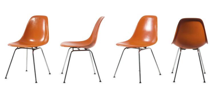 Hauptbild zu Objekt, Four 'Plastic side chairs on 'H' base', 1950-53, Miller, Herman, Zeeland; Fehlbaum, Weil am Rhein, 122C 95