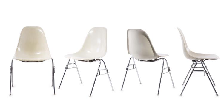 Hauptbild zu Objekt, Vier Stapelst&uuml;hle 'DSS', 1950-53, Miller, Herman, Zeeland, 122C 94