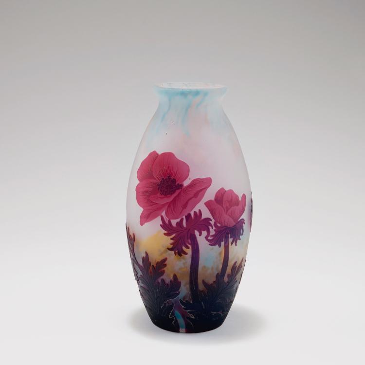 Hauptbild zu Objekt, 'An&eacute;mones' vase, c1925, Muller Fr&egrave;res, Lun&eacute;ville, 123 124