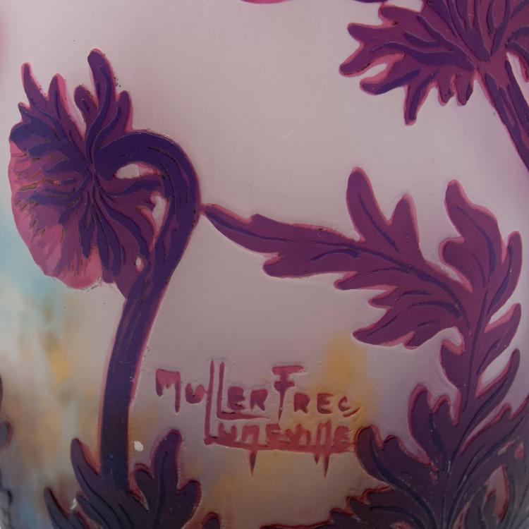 Bild 2 zu Objekt, 'An&eacute;mones' vase, c1925, Muller Fr&egrave;res, Lun&eacute;ville, 123 124