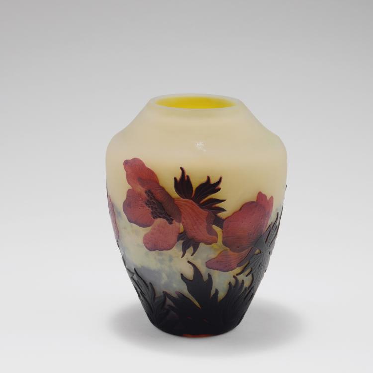 Hauptbild zu Objekt, 'An&eacute;mones' vase, c1925, Muller Fr&egrave;res, Lun&eacute;ville, 123 125