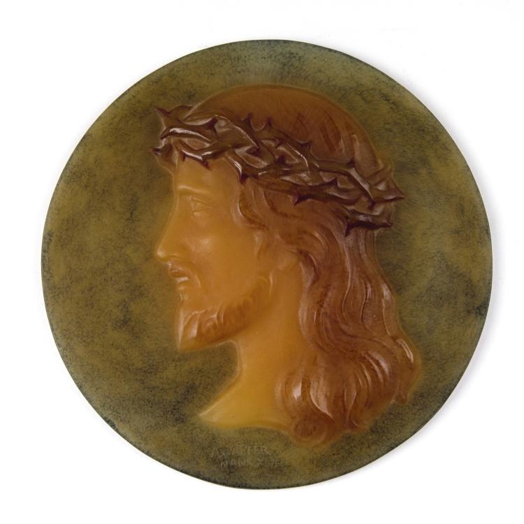 Hauptbild zu Objekt, 'Christ' plaque, c1925, Walter, Amalric, Nancy, 123 451