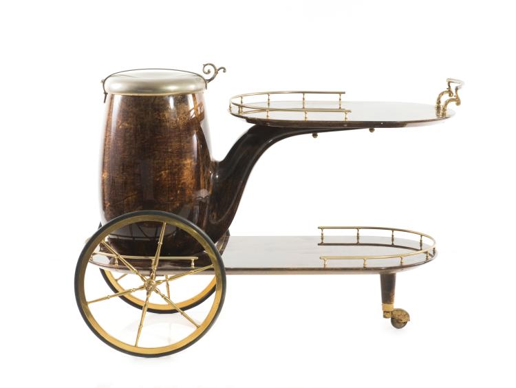 Hauptbild zu Objekt, Serving cart with wine cooler, c1955, Aldo Tura, Tura, Mailand, 122A 85