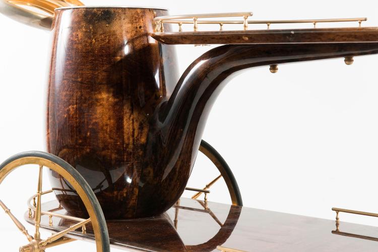 Bild 8 zu Objekt, Serving cart with wine cooler, c1955, Aldo Tura, Tura, Mailand, 122A 85