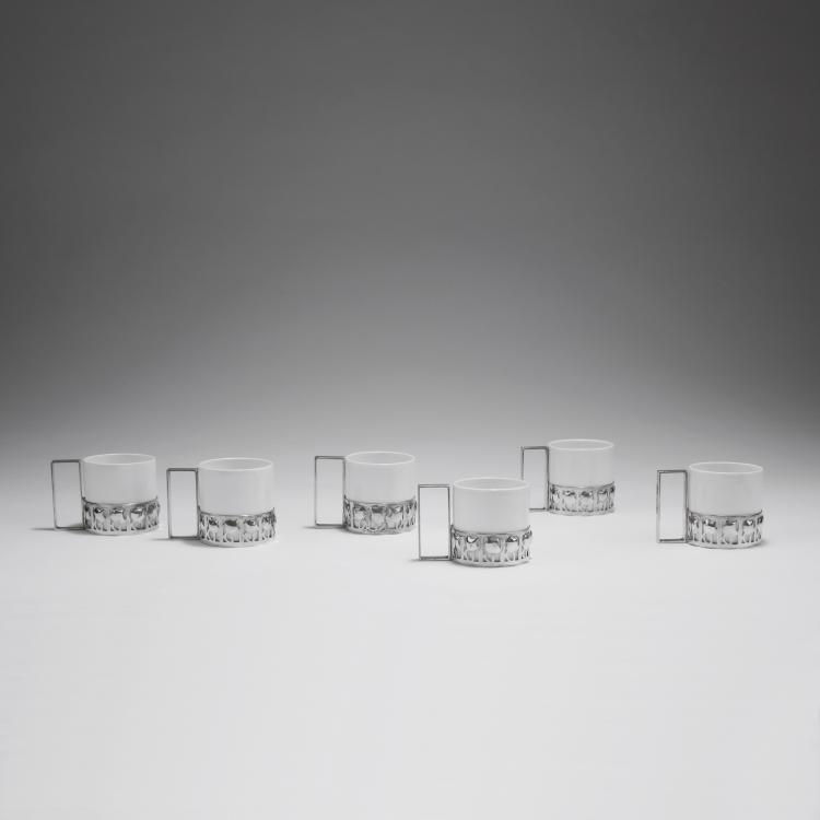 Hauptbild zu Objekt, Six mocha cups, c1909, Josef Hoffmann, Wiener Werkst&auml;tte; Wahliss, Ernst, Wien, 124A 12