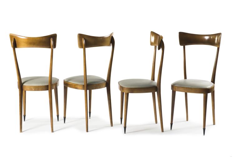 Hauptbild zu Objekt, Vier St&uuml;hle, 1950er Jahre, Italien, 122A 45