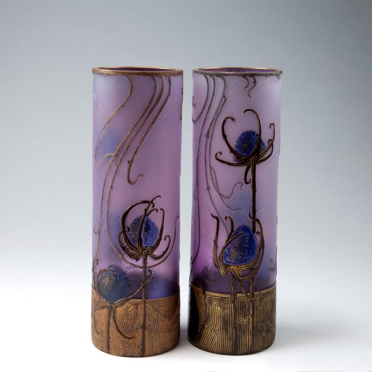Bild 1 zu Objekt, Pair of 'Chardons' vase, c1900, Legras & Cie., Saint-Denis, 123 388