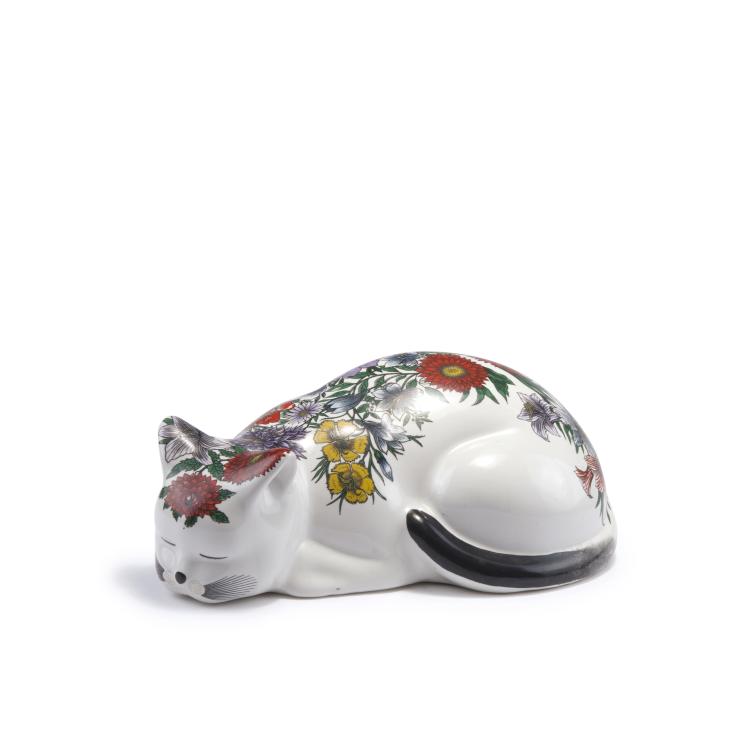 Hauptbild zu Objekt, 'Gatto accovacciato fiorato', 1960/70s, Piero Fornasetti, Fornasetti, Mailand, 122A 116