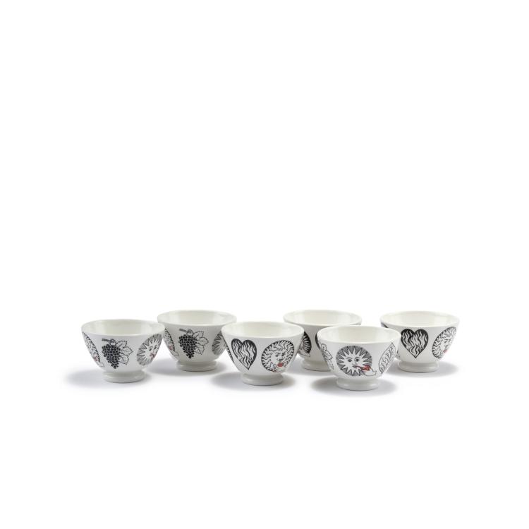 Hauptbild zu Objekt, Six Antipasti dishes, 1960/70s, Piero Fornasetti, Fornasetti, Mailand, 122A 111