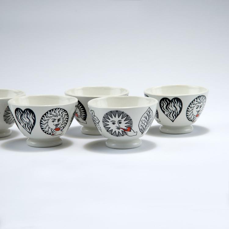 Bild 1 zu Objekt, Six Antipasti dishes, 1960/70s, Piero Fornasetti, Fornasetti, Mailand, 122A 111