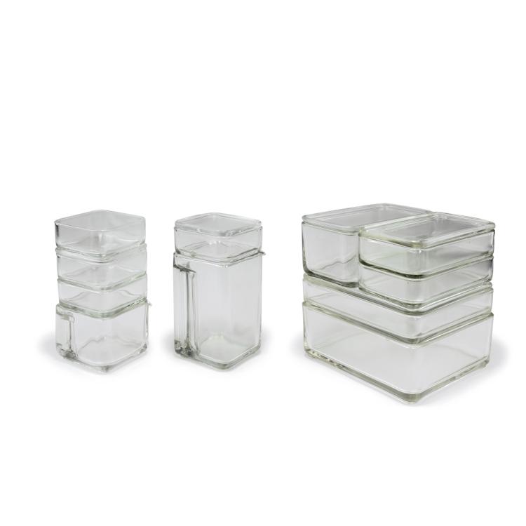 Hauptbild zu Objekt, 'Cubus' set, 1938, Wilhelm Wagenfeld, Vereinigte Lausitzer Glaswerke, Wei&szlig;wasser, 122C 30