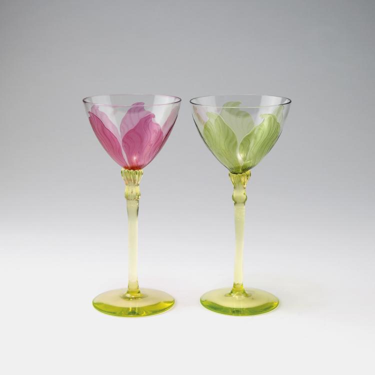 Hauptbild zu Objekt, Two wine glasses, c1902, K&ouml;ln-Ehrenfeld, Rheinische Glash&uuml;tten, 123 516