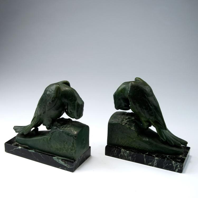 Bild 1 zu Objekt, Two bookends with parrots, 1920s, Georges van de Voorde, 123 596