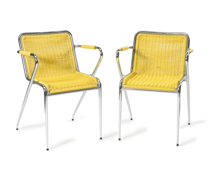 Hauptbild zu Objekt, Zwei Stapelst&uuml;hle, 1960er Jahre, Gionchetti, F. W., Matelica, Italien, 122A 145
