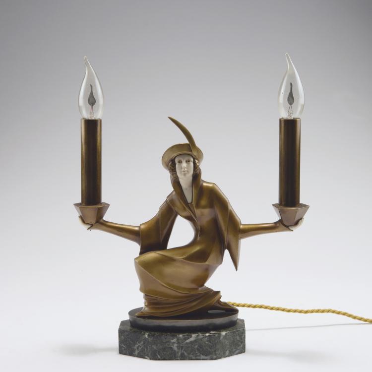 Hauptbild zu Objekt, 'Torch bearer' table light, c1930, Hans Harders, 123 561