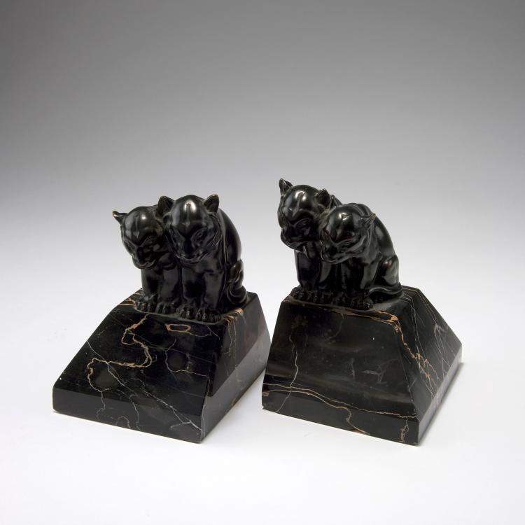 Bild 1 zu Objekt, Pair of 'Young Lions' bookends, c1930, Frankreich, 123 551