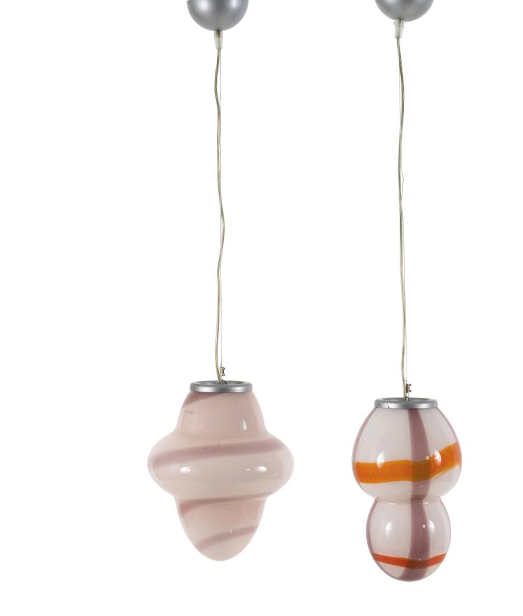 Hauptbild zu Objekt, Two 'Aero' ceiling lights, 1995/96, Ettore Sottsass, Venini & C., Murano, 122A 323