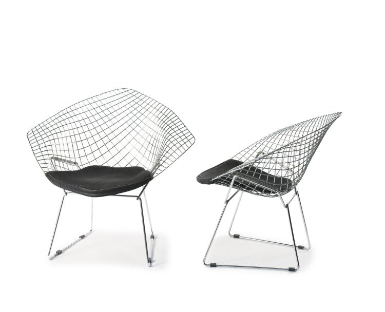 Hauptbild zu Objekt, Zwei 'Diamond'-Sessel, 1952, Harry Bertoia, Knoll International, New York, 122C 84