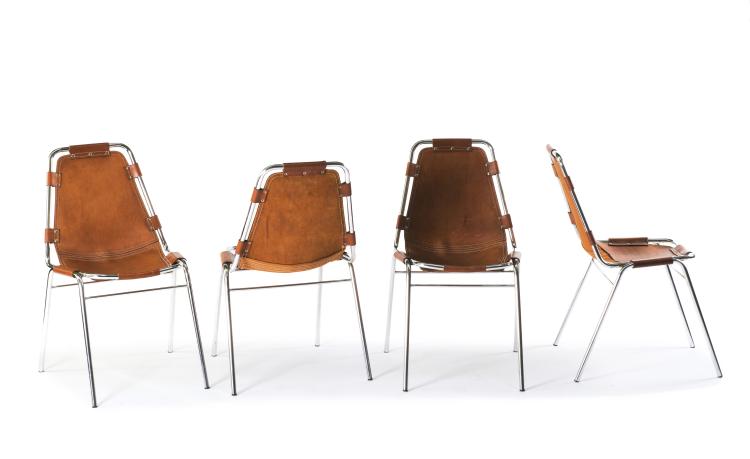 Hauptbild zu Objekt, Vier Stapelst&uuml;hle, 1960er Jahre, Charlotte Perriand, Steph Simon, Paris (zugeschrieben), 122C 164