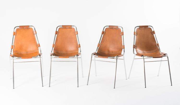 Bild 1 zu Objekt, Vier Stapelst&uuml;hle, 1960er Jahre, Charlotte Perriand, Steph Simon, Paris (zugeschrieben), 122C 164