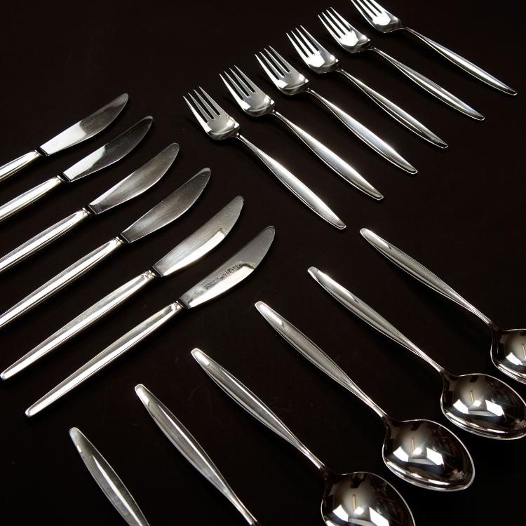 Bild 2 zu Objekt, 18 pieces of 'Cypress' flatware, 1954, Tias Eckhoff, Jensen, Georg, Kopenhagen, 122C 119