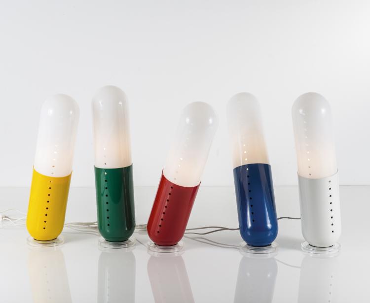 Hauptbild zu Objekt, Five 'Pillola' floor lights, 1968, Cesare Casati, Nai Ponteur, Bergamo, 122A 202