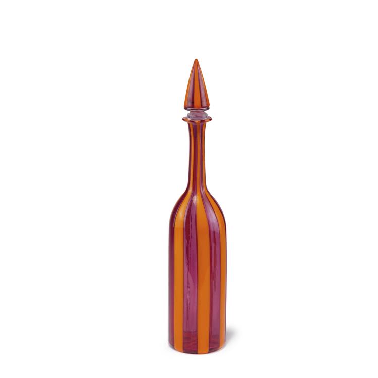 Hauptbild zu Objekt, 'A fasce verticale' bottle and stopper, c1951-55, Fulvio Bianconi, Venini & C., Murano, 122B 71