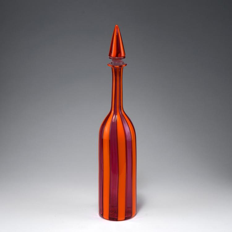 Bild 1 zu Objekt, 'A fasce verticale' bottle and stopper, c1951-55, Fulvio Bianconi, Venini & C., Murano, 122B 71