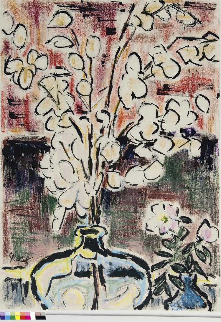 Hauptbild zu Objekt, 'Honesties in a vase', c1965, Karl Schmidt-Rottluff, 124B 91